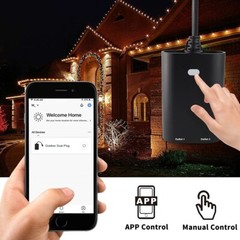 Outdoor Smart Plug, 2.4G WiFi Light Outlet Compatible with Alexa and Google Home