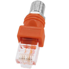 RF to RJ45 Converter Adapter, 2 Pack F Female to RJ45 Male Ethernet Adapter Coax