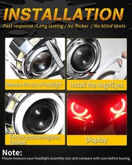 70MM Halo Rings Red Car Angel Eyes 45SMD COB LED Fog Lights Driving Size: 70MM