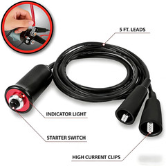 Heavy Duty Remote Starter Switch 12V Push Button with 5Ft Wire and Alligator Cli
