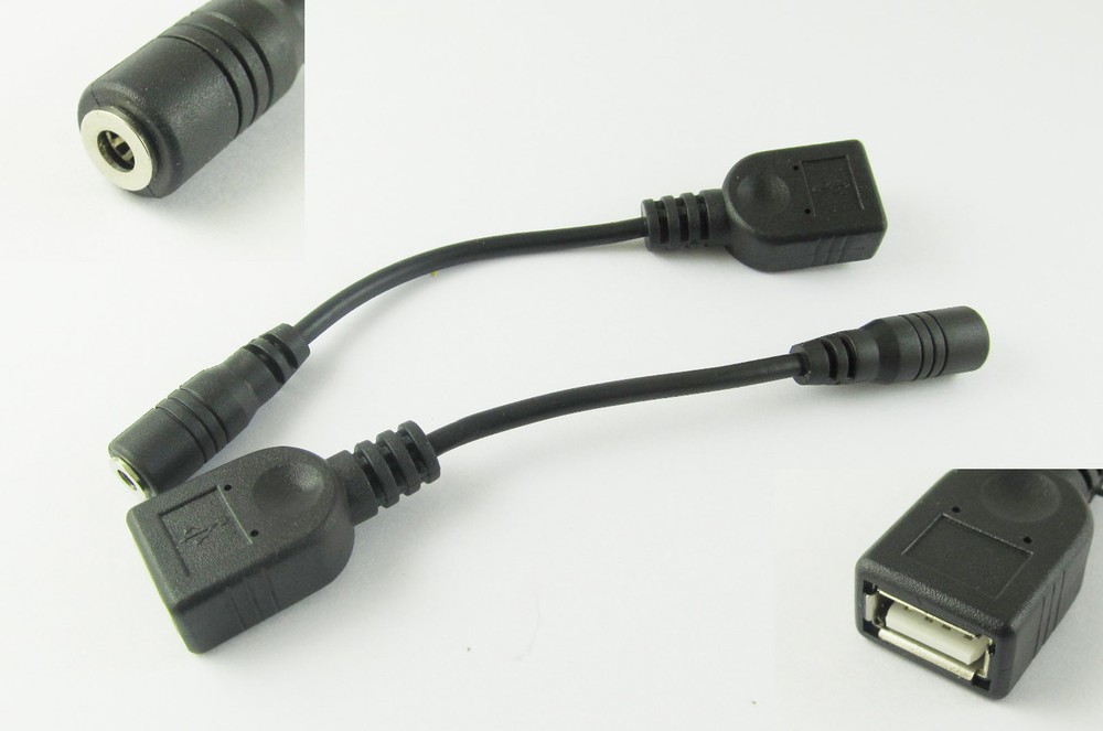 USB 2.0 Female To 3.5 x 1.35mm Female DC Tip Power Cable Adapter Converter CCTV