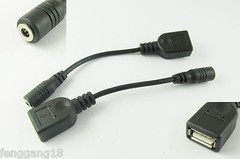 USB 2.0 Female To 3.5 x 1.35mm Female DC Tip Power Cable Adapter Converter CCTV