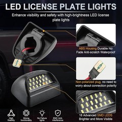 Bright White LED Tag License Plate Light Assembly For Chevy Silverado 1500 99-13