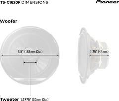 NEW PIONEER 6.5-INCH 2-WAY CAR AUDIO COAXIAL SPEAKERS PAIR 6-1/2″ 300W MAX