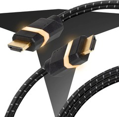2-PACK Titan 8K LED HDMI Cable 3 ft Amber LED High Speed 48Gbps 8K 60Hz, 4K 120H