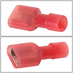 100 PCS 16-22 GA FEMALE QUICK DISCONNECT WIRE SPADE TERMINAL CRIMP CONNECTOR RED