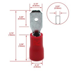 500/50PCS Vinyl Female Male 4.8mm Spade Terminal Insulated Wire Crimp Connectors