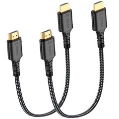 UVOOI Short HDMI Cable 1 FT 2-Pack, 48Gbps Ultra High Speed 8K 1FT, Black