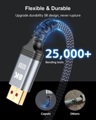 DisplayPort Cable 1.4, [VESA Certified] 8K 4K DP Cable 6.6ft, Display Port Cable