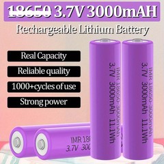 3.7V 3000mAh Li-ion Rechargeable Battery Button Top Cell For Flashlight