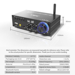 Lepy HIFI LP-T2 Bluetooth Stereo LED 300W Car Home Audio Amplifier 3A Adapter