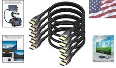 Ultra High Speed HDMI Cable 2FT 5-Pack – Supports 10K 4K@120Hz Quality