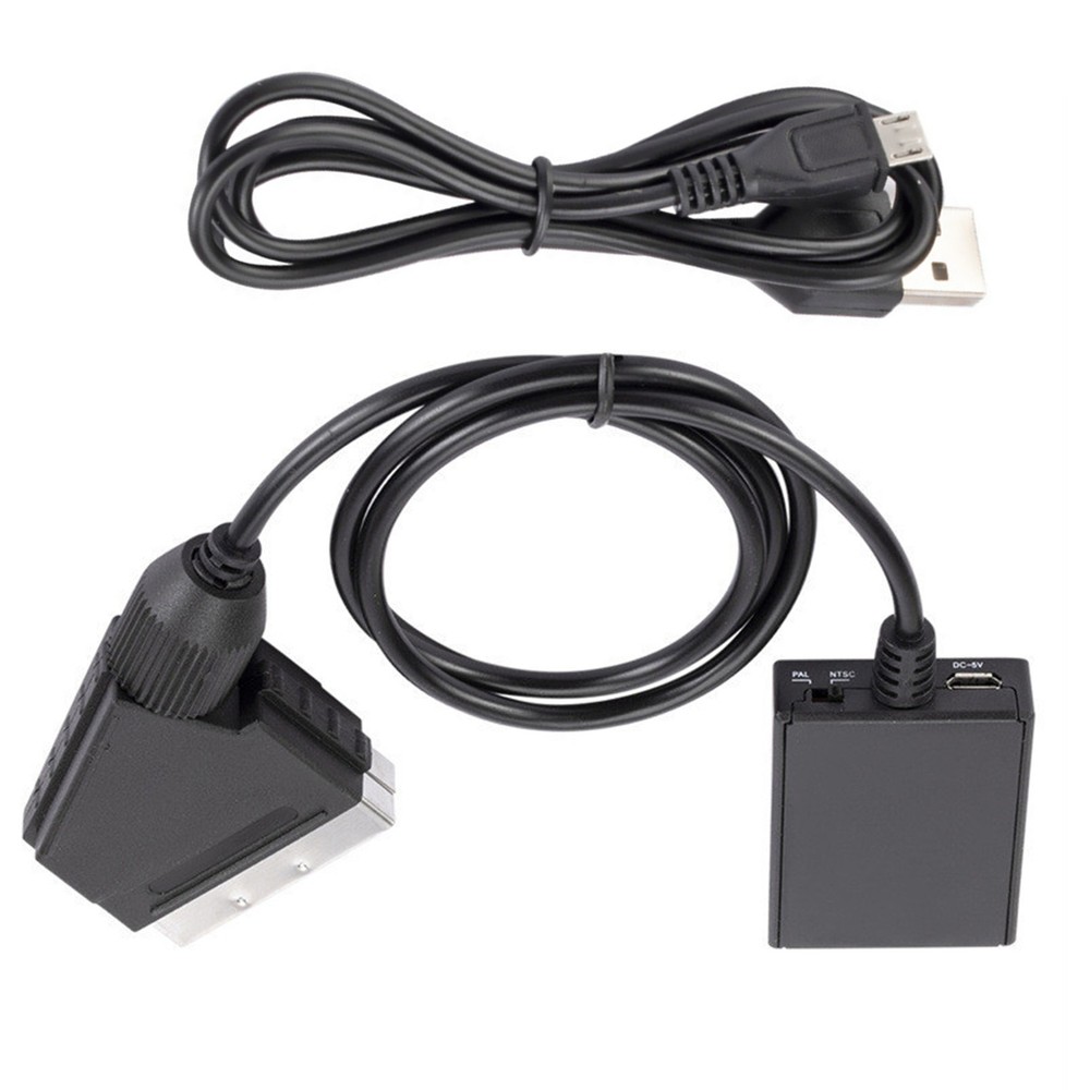 HDMI to SCART HD 1080P Video Audio Composite Scaler Converter Adapter DC Cable t