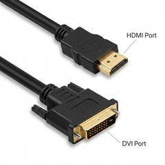 HDMI to DVI-D 24+1 Pin Monitor Display Adapter Cable Male/Male HD HDTV 6 FT