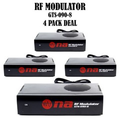 4 pack RF Modulator A/V RCA To TV “F” Type Shielded Coaxial With S Video