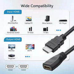 HDMI Extension Cable Male to Female HDMI Cable Extender 4k UHD TV PC PS5 XBOX