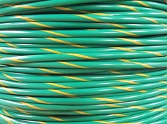 12 GAUGE WIRE GREEN W/ YELLOW 25′ FT PRIMARY AWG STRANDED COPPER POWER REMOTE