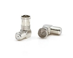 Right Angle Push On Coax Connector – F Type Female to Male Angle Adapter-4 pk