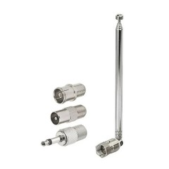 F Type Telescopic Aerial Antenna 75 Ohm with TV / 3.5 Adapter Bose Wave Radio FM