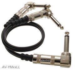 1/4″ TS Mono Plug to Dual 1/4″ TS Mono Plugs Right-Angle Audio Splitter Cable