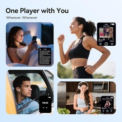 AGPTEK M6 128GB Metal 2.4 inch MP3 Music Player One-Click Recording and Speaker