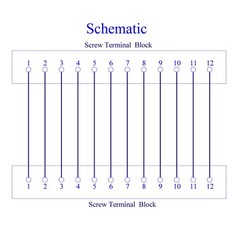 Screw Mount 24A/400V 12 Position Screw Terminal Block Distribution Module