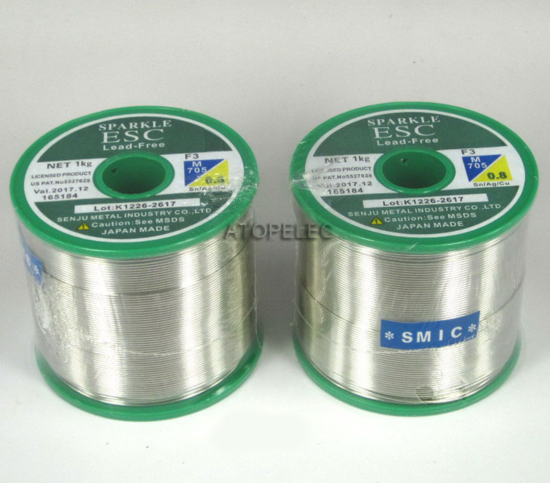 10M SENJU Silver Tin Solder Wire Ag3% Diameter 0.8mm/1mm Selectable
