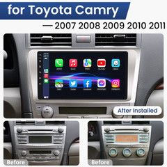 64GB Apple CarPlay For Toyota Camry 2007-2011 Car Stereo Radio Android15 GPS CAM