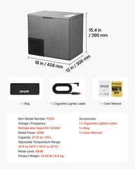 VEVOR 12 Volt Refrigerator Portable Car Fridge Electric Freezer 21.1 QT/ 20L