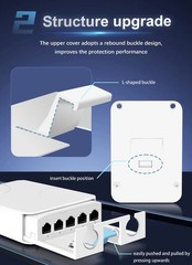 Outdoor POE Extender 5-Port Poe Extender 1 in 4 out for IP Camera and CCTV