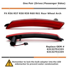 OE-Spec Red Lens Full LED Rear Side Marker Light Assemblies Red Lens Red LED