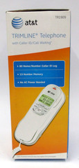 New AT&T White Trimline Telephone Caller ID & Call Waiting w/ 13 Number Memory