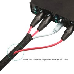 Black Braided Split Wire Loom Cable Sleeve Self-Wrapping Harness Management Lot