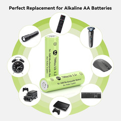 .2V AA 700Mah Nimh Rechargeable Battery, 12 Pack Double a Solar Lights Battery f