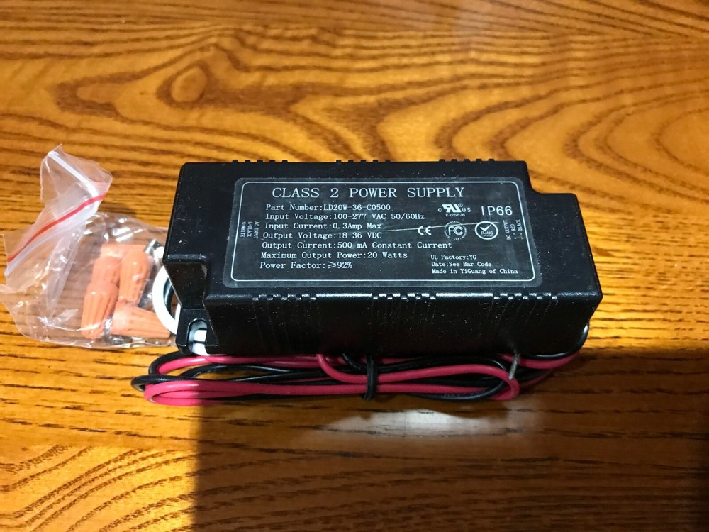 CLASS 2 POWER SUPPLY 20 WATTS 18-36 VOLTS INPUT VOLTAGE 120-277
