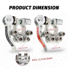 2PCS Car Battery Terminal Connectors Quick Release Disconnect Positive Negative