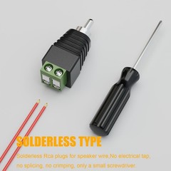 RCA Speaker Wire Connector, Speaker Wire to RCA Adapter, Phono RCA Male Plug …