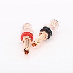 100% Pure Copper Binding Post Speaker Banana Jack Amplifier Terminal