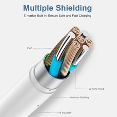 2-pack 60W USB C to USB C Fast Charger Cable for Apple iPhone 16/15/iPad Pro