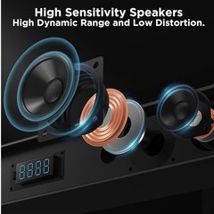 2.2ch Dolby Soundbar, 200W Peak Power, 6 Drivers,2 SUBWOOFER Build-in 35.4″