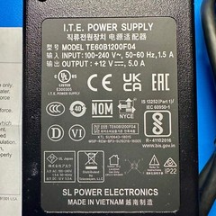 TE60B1200F04 12V 5A 50-60 Hz 1.5A 60 W Power Supply Adapter w/ Neutrik 4 pin XLR