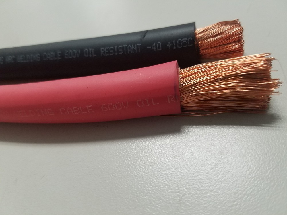 1/0 AWG WELDING CABLE WIRE COPPER BATTERY SOLAR RED 6 FEET BLACK 6 feet