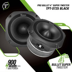 (2) 4″ SUPER TWEETER TIMPANO 900WATTS MAX TPT-ST25 BLACK BULLET 8 OHMS PRO AUDIO