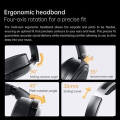 FiiO JT7 Over-Ear Planar Magnetic Headphones, 95x86mm Planar Drive (Black)