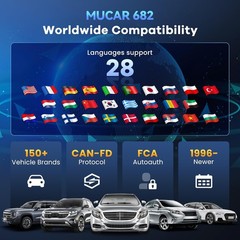 2026 MUCAR 682 Car Full System Diagnostic Tool AI OBD2 Scanner 20 Services CANFD