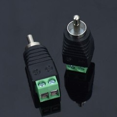 5 Pack Male RCA Socket Plug to Bare Wire 2 Pin Screw Down Terminal Adapter Jack