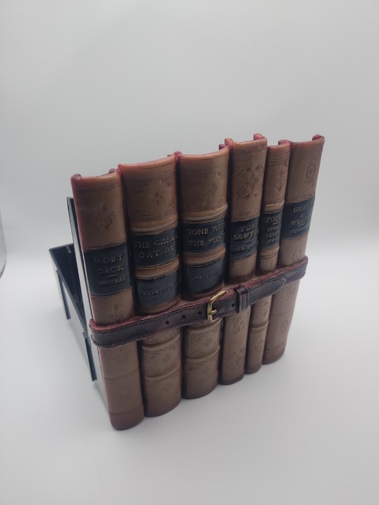 CD Hide Dummy Book Co. CD Storage Stash Faux Books Hand Painted Tan Black