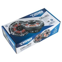 2 Pair DS18 NXL-6M/BK HYDRO Black 6.5″ 1200W 4-Ohm 2 Way Marine Speakers RGB LED