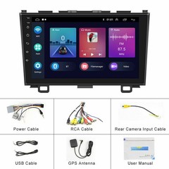 Apple Carplay Android 15 Car Stereo Radio GPS Navi + Cam For Honda CRV 2007-2011