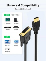 New HDMI to DVI-D 24+1 Pin Monitor Display Adapter Cable Male/Male HD HDTV 6 FT
